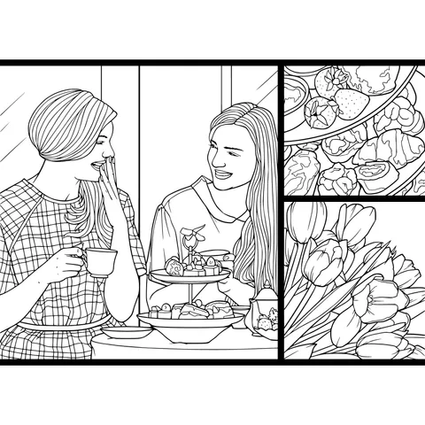 Girlfriends' Afternoon Tea Time