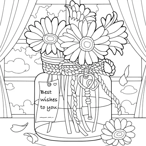 Flowers and Wishes in a Jar