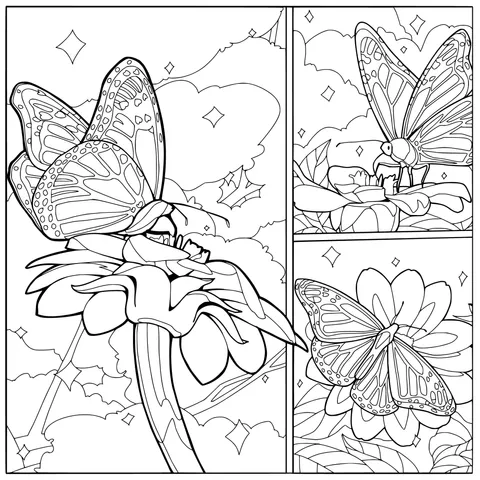 Colorful Butterflies and Flowers