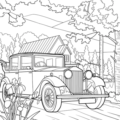 Vintage Car in the Countryside