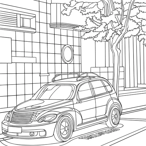 A green car parked by the roadside