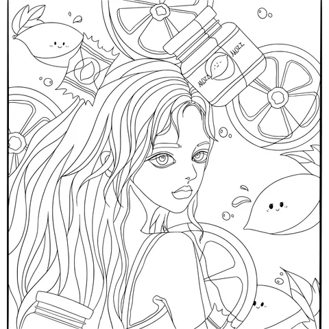 Girl Surrounded by Lemons