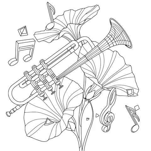 Dreamy Trumpet and Flowers
