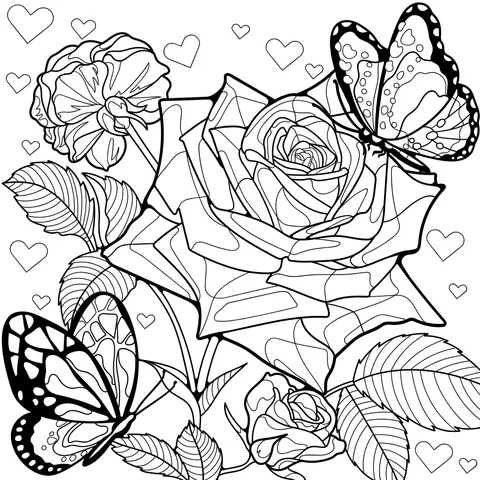 Roses and Butterflies