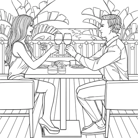 Romantic dinner for a couple
