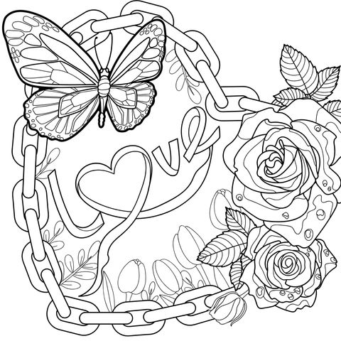 Decoração Romântica de Flores e Borboleta