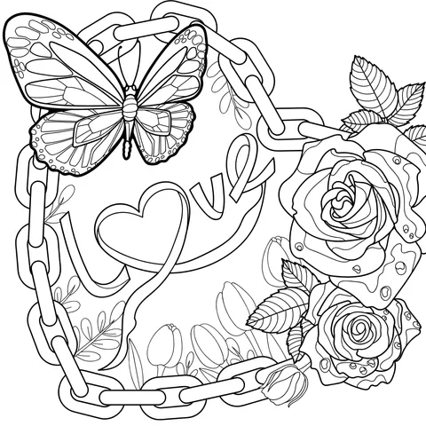 Romantic Flowers and Butterfly Decoration