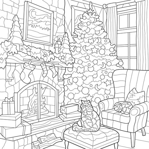 居心地の良いクリスマスの室内シーン