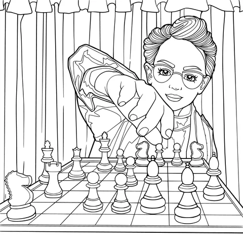 Person Focused on Playing Chess