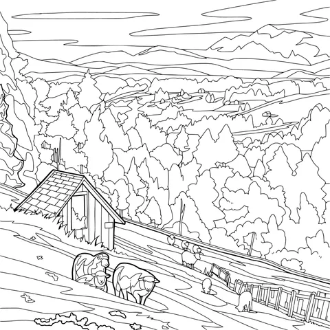 Shepherding Scene in the Mountains