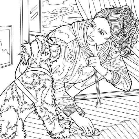 Interaction between a Woman and a Dog