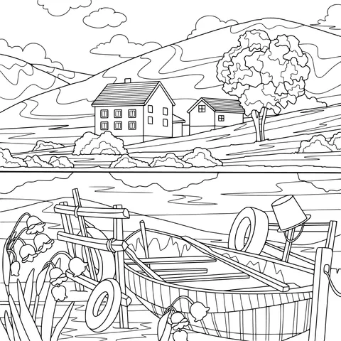 Rural scenery by the lakeside