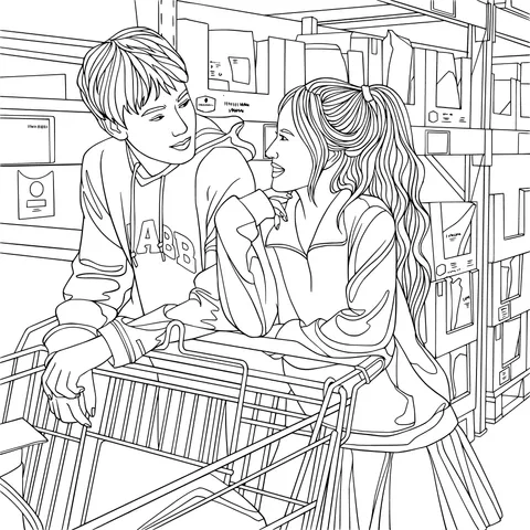 Couple shopping in the supermarket