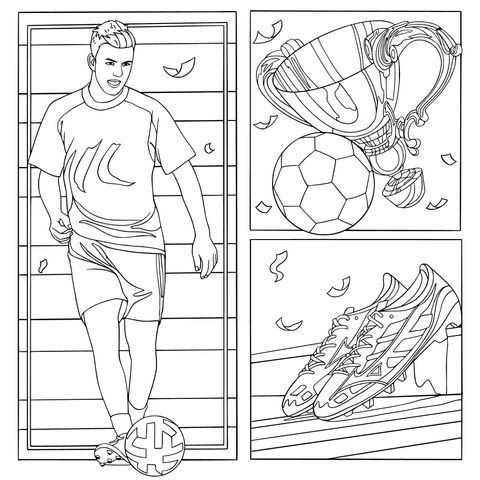 Jogador de futebol e equipamento glorioso