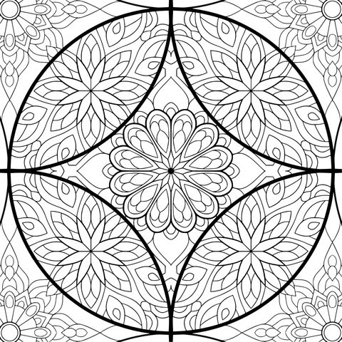 彩色花卉玻璃图案