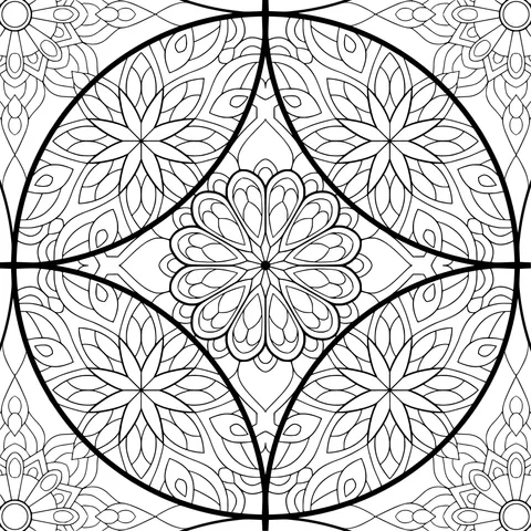 Colorful Floral Stained - Glass Pattern