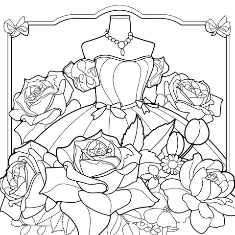 Dress Surrounded by Flowers