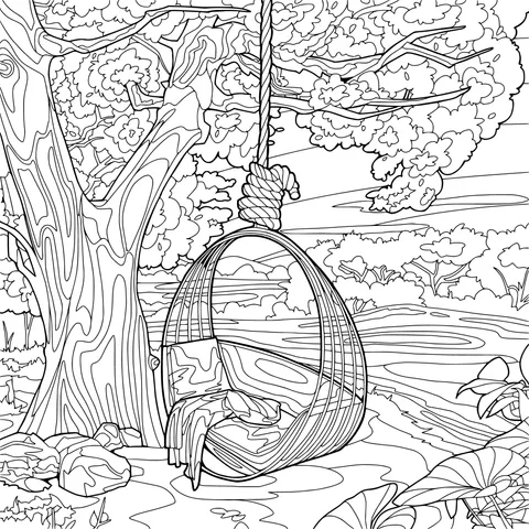 Hanging Chair under the Big Tree