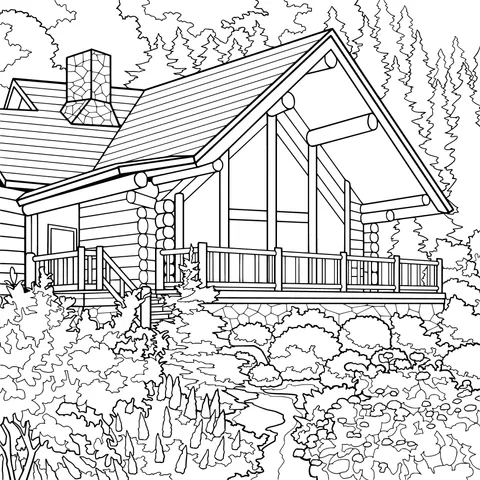 Log Cabin in the Forest