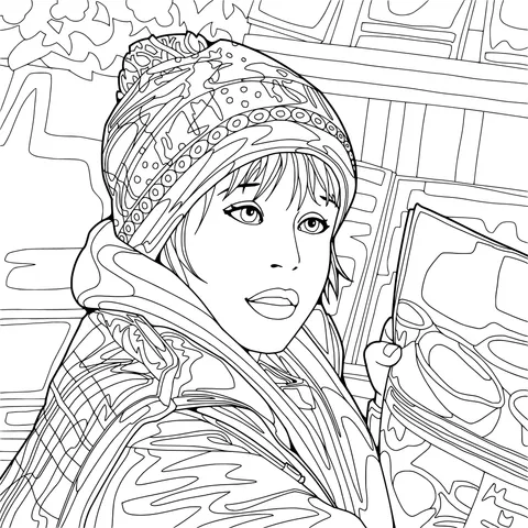 Woman Shopping in Winter