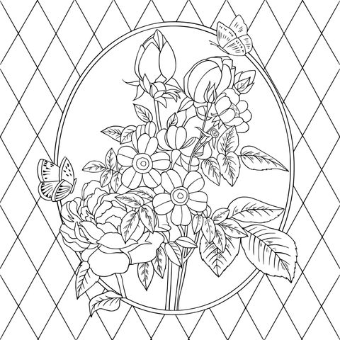 花卉与蝴蝶插画