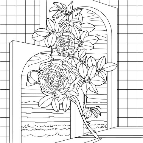 Rosas Amarillas al Lado de la Ventana