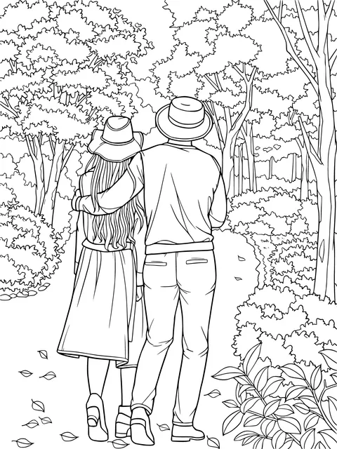 Couple Walking in Autumn