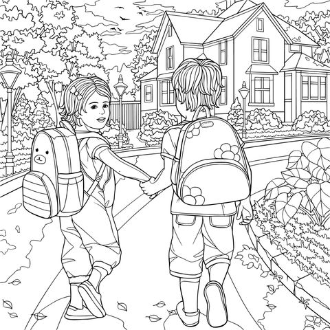 一緒に学校へ行く友達
