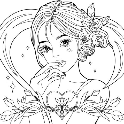 Girl with Flower Ornaments