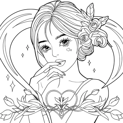 Girl with Flower Ornaments