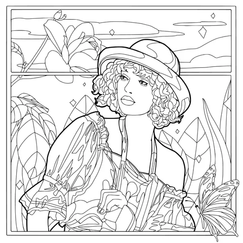 Fashionable Lady in the Garden