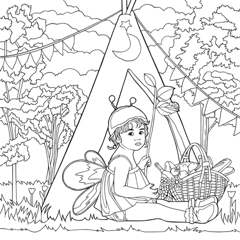 Fairy - themed forest picnic