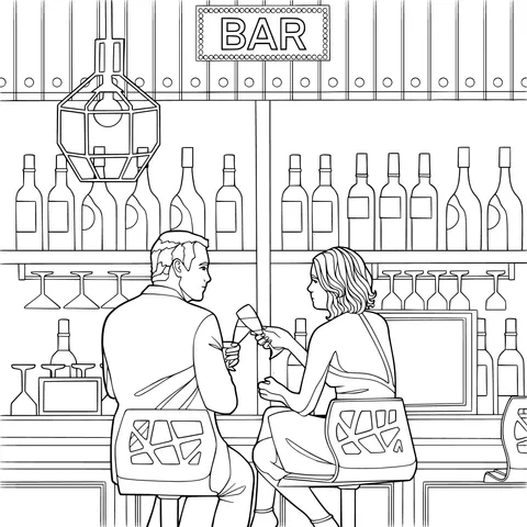 A couple in the bar