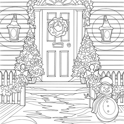 Beautifully Decorated Christmas Door