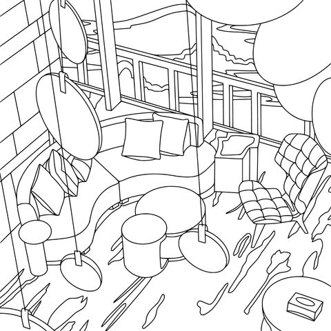 Cozy balcony resting area