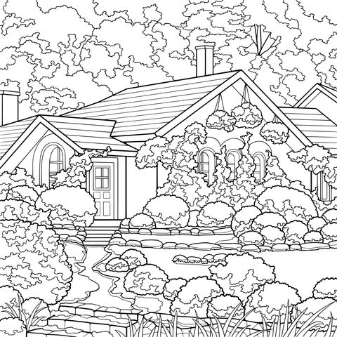 繁花环绕的温馨小屋