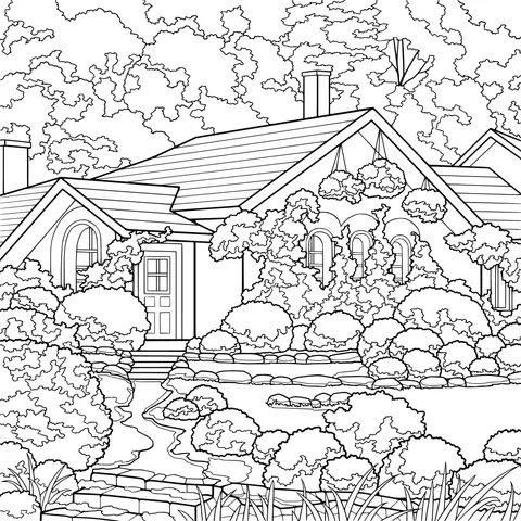 A Cozy Cottage Surrounded by Flowers