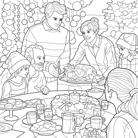 Joyful Family Christmas Dinner