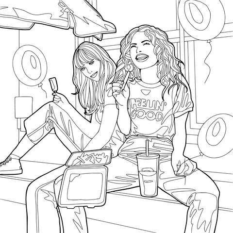 Momento divertido de dos amigas