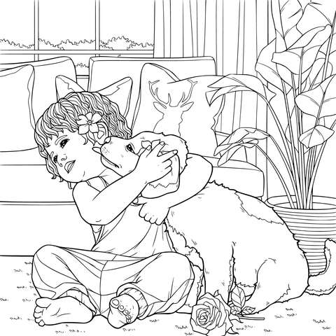 A Heart - warming Moment between a Girl and a Dog
