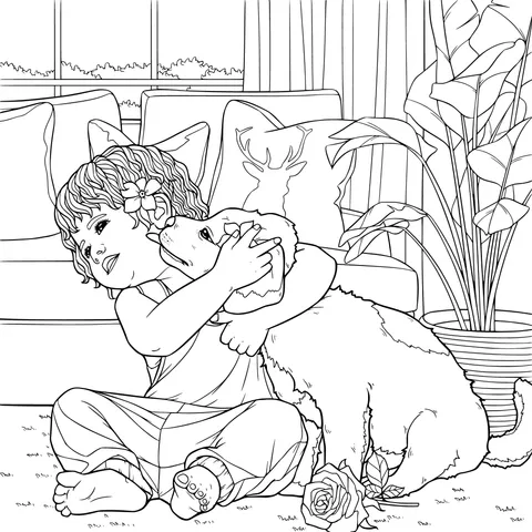 A Heart - warming Moment between a Girl and a Dog