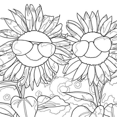 Sunflowers Wearing Sunglasses