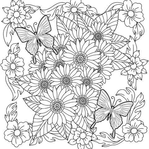 Flowers and Butterflies