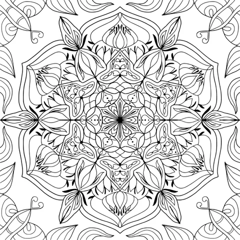 Colorful Floral Mandala Pattern