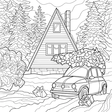 Christmas Preparations by the Winter Cottage