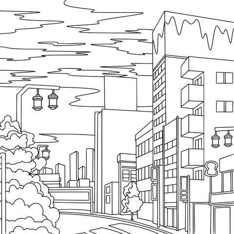Neon - colored City Street View