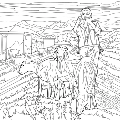 Man Playing Harmonica on the Ranch