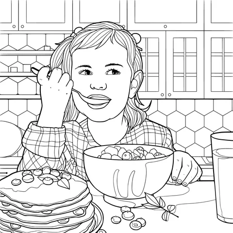 Little girl enjoying breakfast