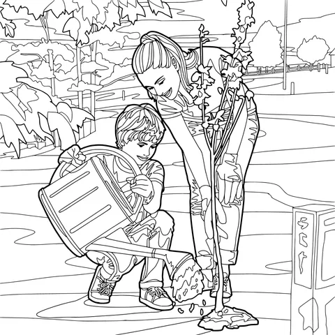 Mother - son tree - planting