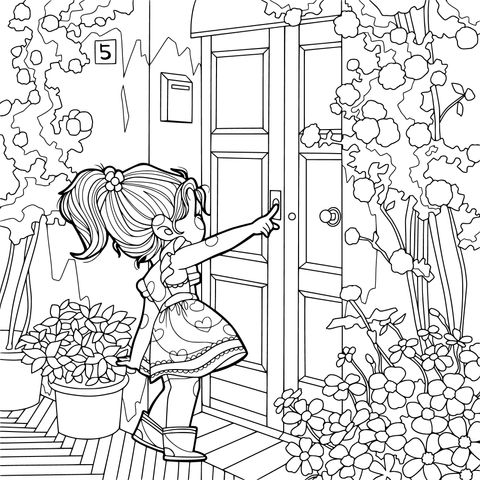 按门铃的小女孩